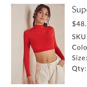 Super Crop Seamless Turtleneck Free People